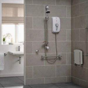 Triton Omnicare Design Thermostatic Electric Shower With Extended Kit 9.5kW - White (TEOMND91) - main image 2