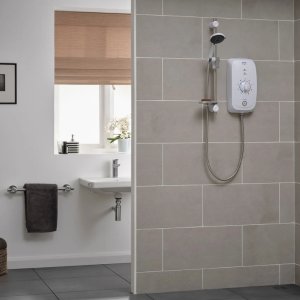 Triton Omnicare Ultra Thermostatic Electric Shower 8.7kW - White (CINCULT08W) - main image 2