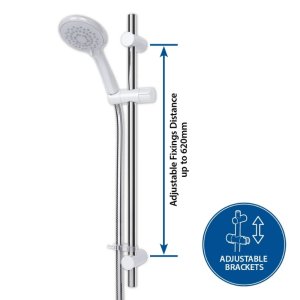 Triton Pro-Fit-8000 Series DuraFlow Shower Rail Kit - Chrome/White (TSKFPRO8000WC) - main image 2