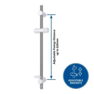 Triton Pro-Fit Shower Riser Rail - Chrome/White (TSKPROFITWC) - main image 2