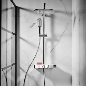 Triton Push Button Diverter Dual Bar Mixer Shower - Chrome (PBDIVCHR) - main image 2