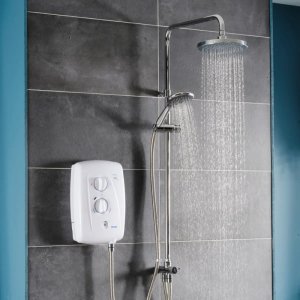 Triton T80Z Fast-Fit DuElec Dual Electric Shower 9.5kW - White (GEFFDU91) - main image 2