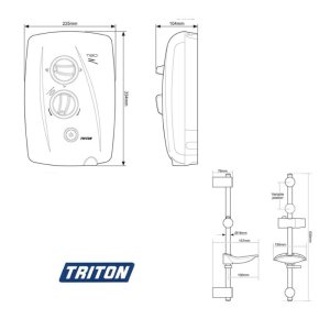 Triton T80z Fast-Fit - White/chrome - 9.5kW (T80z-FF-AFR) - main image 2