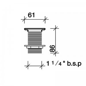 Twyford 89mm grid waste - unslotted (WF4341CP) - main image 2