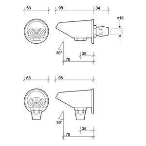 Twyford Sola Vandal Resistant Shower Head - Chrome (SF1353CP) - main image 2