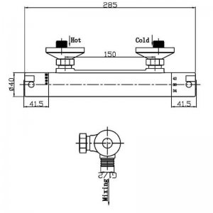 Ultra Minimalist bar shower valve (A3906) - main image 2