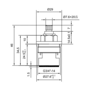 Universal ceramic disc tap cartridge replacement 3/4" (pair) (CL17) - main image 2