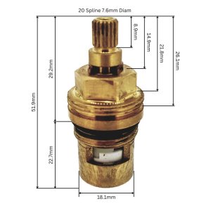 Vado 1/2" flow control cartridge - cold (C-201-RTC) - main image 2