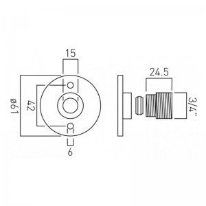 Vado 15mm compression bar fittngs (WG-049BRACK+SHR-C/P) - main image 2