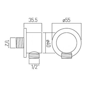 Vado Elements wall outlet - chrome (ELE-OUTLET2-C/P) - main image 2