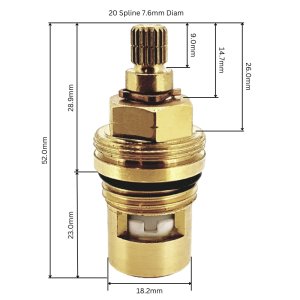 Vado 1/2" flow control cartridge - hot (C-201-LTC) - main image 2