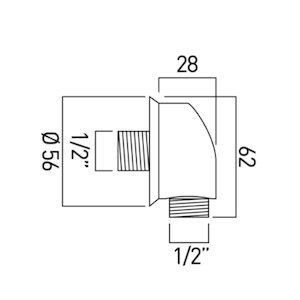 Vado 1/2" wall outlet assembly - chrome (WG-16109) - main image 2