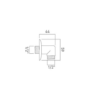 Vado 1/2" wall outlet assembly - chrome (WG-218) - main image 2