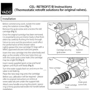 Vado retrofit thermostatic cartridge assembly (CEL-RETROFIT/B) - main image 2
