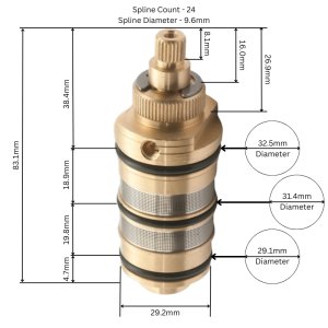 Vado VEL-001A-WAX thermostatic cartridge assembly (VEL-001A-WAX) - main image 2