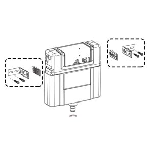 Wall Brackets for 820 & 980mm post-Dec2015 Cistern Only (ABSP-20-0122) - main image 2