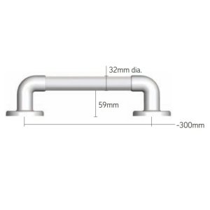 AKW Large Plastic Fluted White Grab Rail - 300mm (01400WH) - main image 3