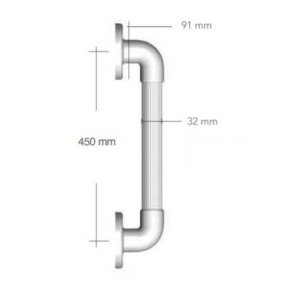 AKW Large Plastic Fluted White Grab Rail - 450mm (01410WH) - main image 3