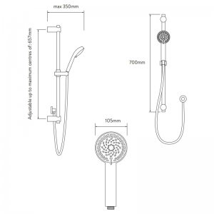 Aqualisa Concealed Visage digital shower with adjustable shower head - Gravity Pumped (VSD.A2.BV.14) - main image 3
