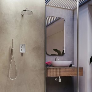 Aqualisa Dream Concealed Thermostatic Mixer Dual Outlet - Round - Chrome (DRMDCV2.HSFW.RND) - main image 3
