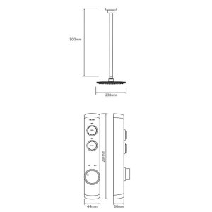 Aqualisa iSystem concealed digital shower with ceiling fixed shower head - HP/Combi (ISD.A1.BFC.21) - main image 3