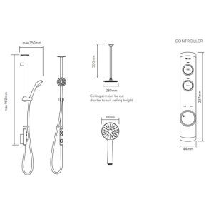 Aqualisa iSystem concealed digital shower with adjustable and ceiling fixed shower heads - Hp/Combi (ISD.A1.EV.DVFC.21) - main image 3