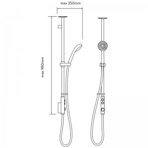 Aqualisa iSystem exposed digital shower with adjustable shower head - HP/Combi (ISD.A1.EV.21) - main image 3