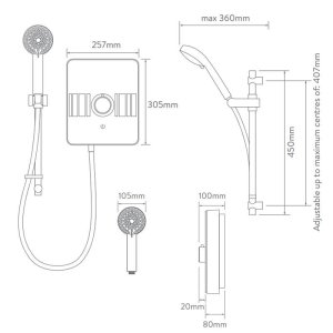 Aqualisa Lumi 10.5kW electric shower - chrome (LME10501) - main image 3