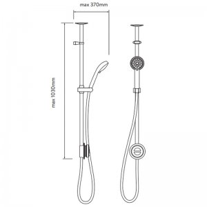 Aqualisa Quartz exposed digital shower with adjustable head - gravity pumped (QZD.A2.EV.18) - main image 3