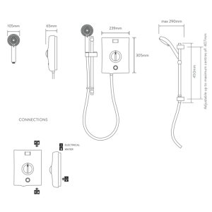 Aqualisa Quartz Electric Shower 8.5kW - White/Chrome (QZE8521) - main image 3