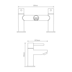 Aqualisa Uptown Deck Mounted Bath Filler - Chrome (CB.DBF.19) - main image 3