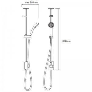Aqualisa Visage exposed digital shower with adjustable shower head - HP/Combi (VSD.A1.EV.14) - main image 3