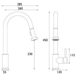 Bristan Apricot sink mixer with pull out spray - chrome (APR PULLSNK C) - main image 3