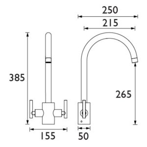 Bristan Artisan easyfit sink mixer - chrome (AR SNK EF C) - main image 3