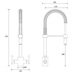 Bristan Artisan Professional sink mixer with pull down nozzle - chrome (AR SNKPRO C) - main image 3