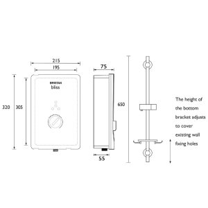 Bristan Bliss Electric Shower 10.5kW - Black (BL3105 B) - main image 3