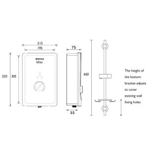 Bristan Bliss MK2 Electric Shower 8.5kW - Black (BL385 B) - main image 3