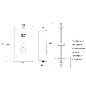 Bristan Bliss MK2 Electric Shower 8.5kW - Black (BL385 B) - main image 3