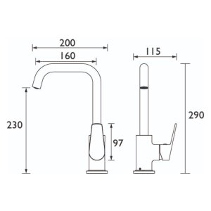 Bristan Blueberry Easyfit sink mixer - chrome (BLB EFSNK C) - main image 3