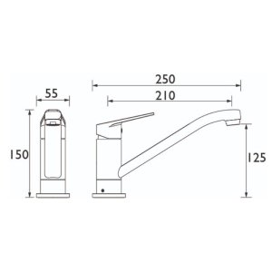 Bristan Cinnamon Easyfit sink mixer - chrome (CNN EFSNK C) - main image 3