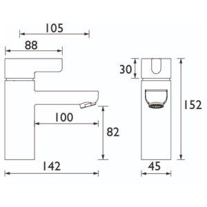 Bristan Clio Basin Mixer - Chrome (CLI BAS C) - main image 3