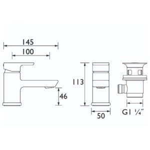 Bristan Cobalt Basin Mixer Tap With Clicker Waste - Chrome (COB BAS C) - main image 3