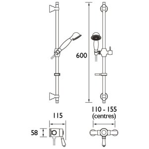 Bristan Colonial Thermostatic Exposed Mini Valve Shower (KN2 SHXAR C) - main image 3