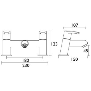 Bristan Orta Bath Filler Tap - Chrome (OR BF C) - main image 3