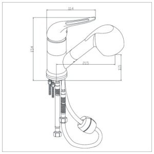 Bristan Pear Sink Mixer with Pull Out Spray - Chrome (PEA PULLSNK C) - main image 3