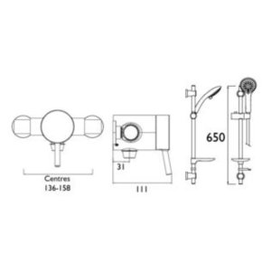 Bristan Prism Exposed Sequential Chrome Shower Valver & Adjustable Riser Kit (PM2 SQSHXAR C) - main image 3