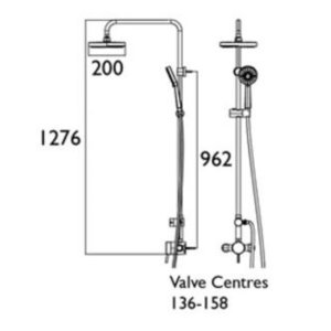 Bristan Prism Exposed Sequential Chrome Shower Valve With Diverter And Rigid Riser Kit (PM2 SQSHXDIV C) - main image 3