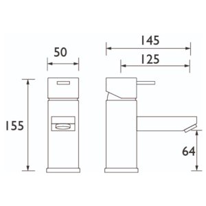 Bristan Quadrato Eco Basin Mixer - Chrome (QD EBASNW C) - main image 3