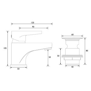 Bristan Quest Basin Mixer Tap With Clicker Waste - Chrome (QST BAS C) - main image 3