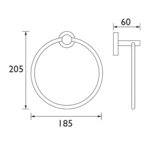 Bristan Round Towel Ring - Chrome (RD RING C) - main image 3
